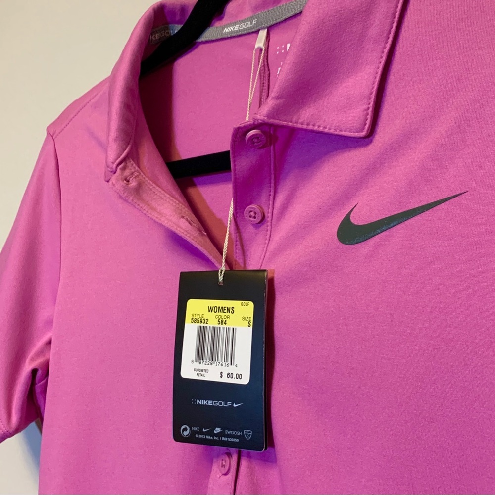 NWT Nike Golf Dri-Fit Hot Pink Polo Shirt